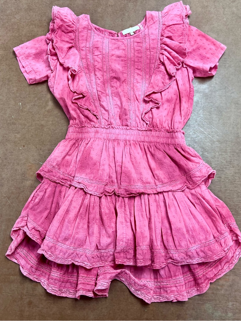 LoveShackFancy Pink Ruffled Mini Dress - Picture 5 of 7